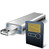 Flash drive and camera card icon
