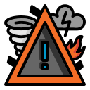 Icon of a lightning bolt striking server, symbolizing power or environmental RAID damage