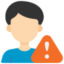 Icon of a warning sign showing user error in RAID recovery