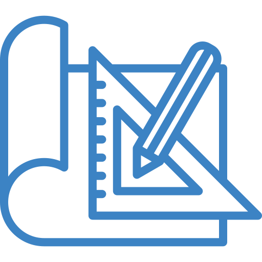 CAD drafting icon representing engineering file recovery from RAID arrays