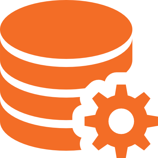 Stacked disks icon representing database recovery from failed RAID arrays