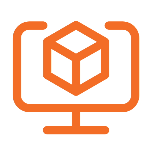 Computer cube icon representing virtual machine recovery from RAID arrays